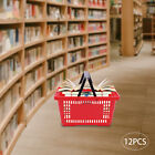 For Market Grocery Retail Store Supplies 12pcs Red Plastic Shopping Baskets Set