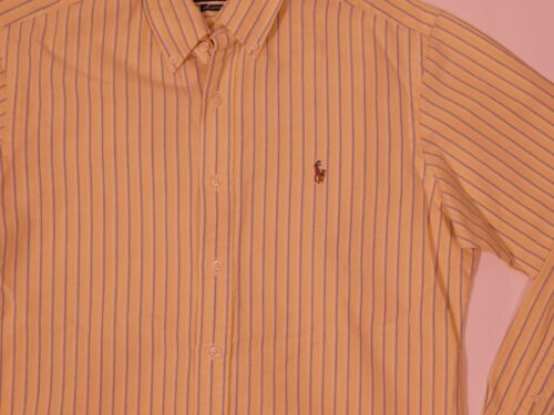 RALPH LAUREN Uomo Giallo Blu Bianco Righe Bottoni Cotone Largo Cloth Cl... - Foto 3 di 6