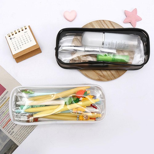 Clear Pencil Bags Exam Pencil Cases Waterproof Zippered G1A5 O8T2 Bags U5K7 C6X4 - Picture 7 of 13