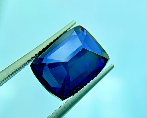 8.93 CT CORN FLOWER BLUE SAPPHIRE CUSHION LOOSE GEMSTONE LAB CREATED - Picture 5 of 8