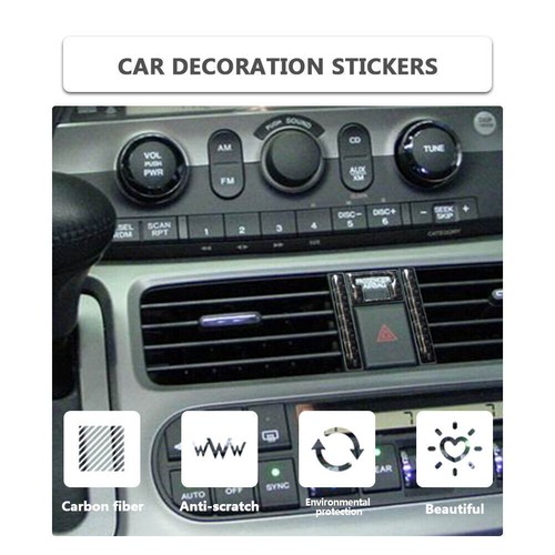 3Pcs Carbon Fiber Interior Emergency Light Button Cover Trim For Honda Odyssey - Picture 8 of 11