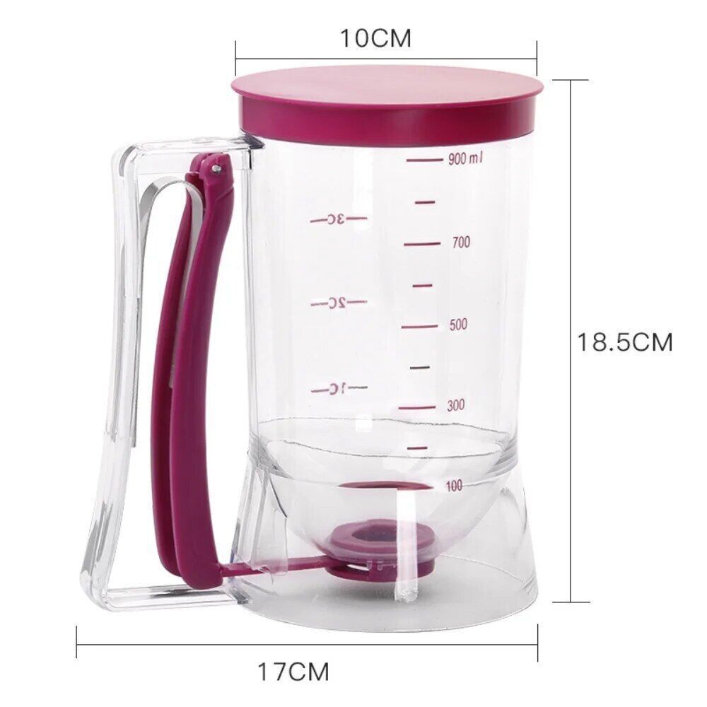 900 ml dispensador de batería de panqueques separador de pasta de harina para gofres herramienta de horneado