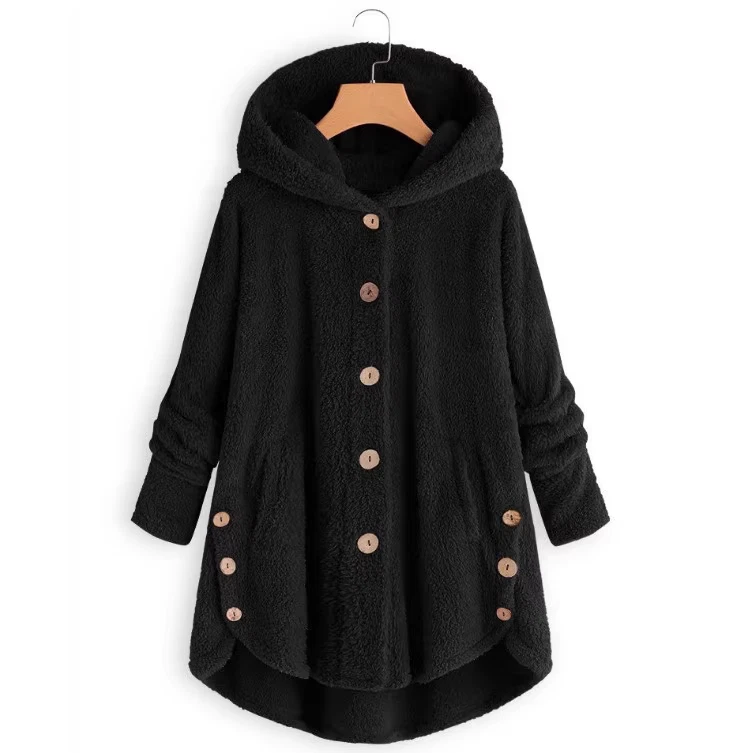 Jacket Coat Winter Fur Women's Sweater Warm Fleece Hooded Button Parka *20% OFF* - Image 2 of 4