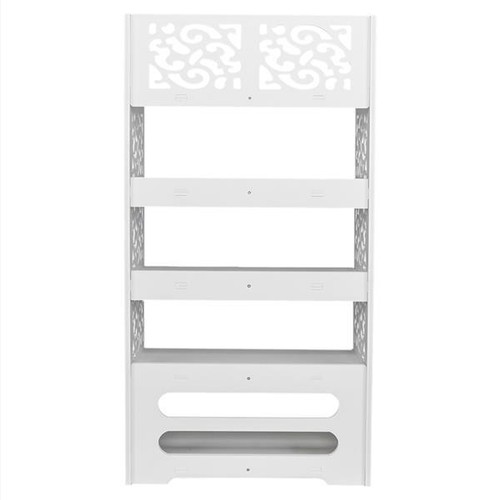 High Quality Wood-plastic Board Five Tiers Carved Shoe Rack White A - Picture 15 of 24
