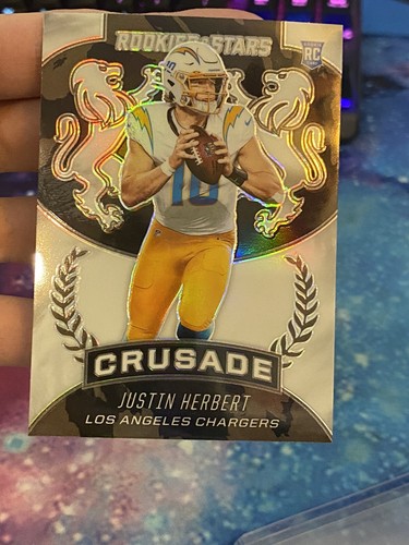 Panini Rookies And Stars 2020 Justin Herbert White Prizm Crusade RC - Imagen 2 de 7