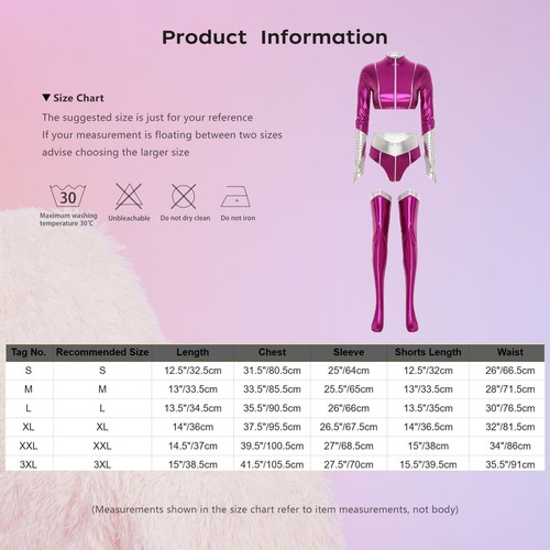 Frauen Halloween Heldin Prinzessin Cosplay Trikot Body mit Handschuhen Kostüm - Bild 36 von 55