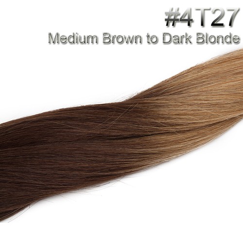 Ombre Silky Clip In Remy Human Hair Extensions 100% Real Full Head Weft 8PCS US - Picture 71 of 71