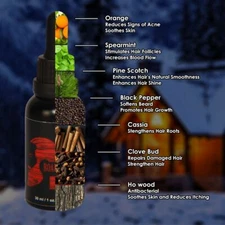 USA MADE BEARD OIL - scented with: Cassia, Orange, & Ho Wood essential oils 