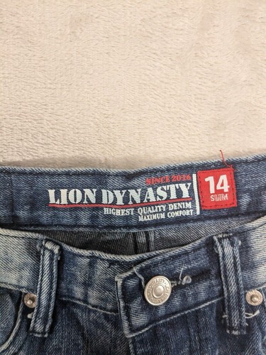 Lion Dynasty Distressed Denim Shorts Boys Size 14 Slim - Picture 2 of 5