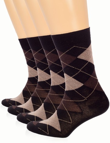 MUJERES Argyle Vestido Crew Calcetines, ALGODÓN, Negocios Informales, 4 Pares - Imagen 4 de 21
