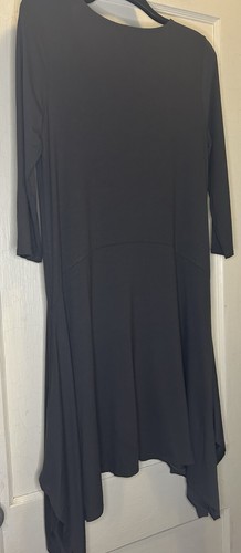 Eileen Fisher Size S/P Brown 3/4 Sleeve Jersey Handkerchief Hem Midi Dress - Picture 8 of 10