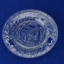 Vintage "1861" Clear Pressed Glass Plate Ashtray Federal USA Eagle Pattern 3"
