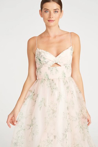 ML Monique Lhuillier Floral Organza Sleeveless Midi Dress Size:10 $495 NEW - Picture 4 of 10
