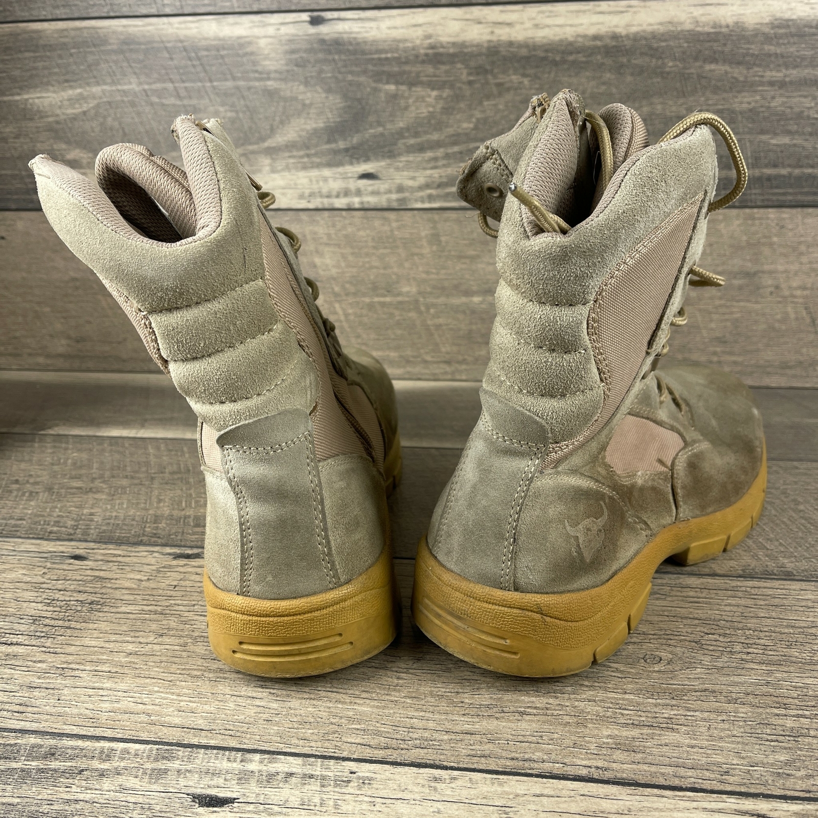 Tan Suede Military Army Work Boots Size 
