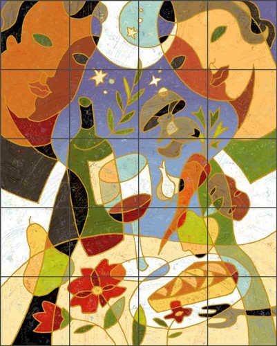 Mural de cerámica arte de azulejos de cocina Traci O'Very Covey TOC008 - Imagen 3 de 4