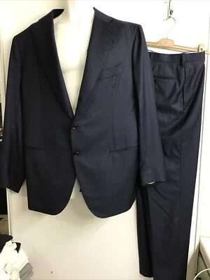 Cesare Attonelli Suit Navy Super 150 Wool Single Breast 3 Button Size 46/38 - Image 1 of 4