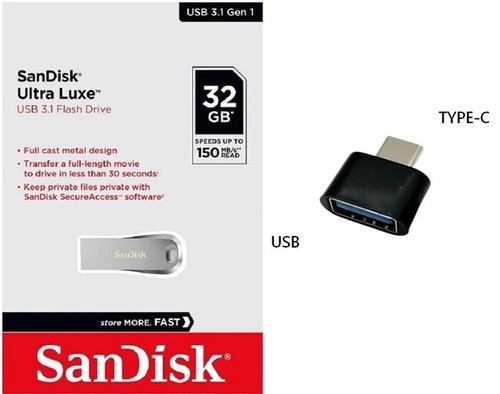 SanDisk Luxe 32GB 64GB 128GB 256GB 512G USB 3.1 Flash Drive Memory Stick lot UK - Afbeelding 9 van 17