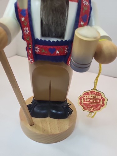 STEINBACH NUTCRACKER 12" CHUBBY Man OKTOBERFEST BAVARIAN Beer Mug Green Hat - Picture 24 of 24