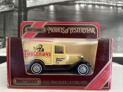MATCHBOX Y-22 1930 MODEL A FORD VAN TOBLERONE CHOCOLAT NIB LE 1984 NEW - Picture 1 of 11