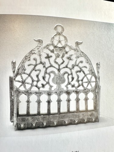 Antica lampada TUNISIA 19CT bronzo menorah Hanukkah ebraica giudaica vedi nel museo - Foto 17 di 19