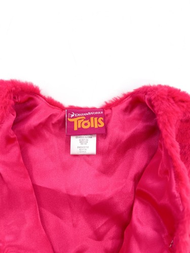 Trolls Vest Girls 4T Pink Faux Fur Vest Hook Eye Closure Front Dreamworks - Picture 8 of 8