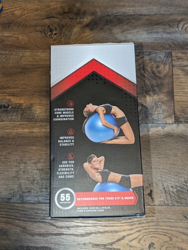 Silver 1, Balance Ball 55 cm Ball, Blue, & Exercise Guide - Picture 2 of 5