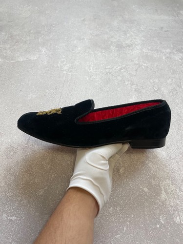 Sulka Vintage Hand Made England Velvet Royal Dress Up Shoes Men's US 9(RARE) - Picture 14 of 21