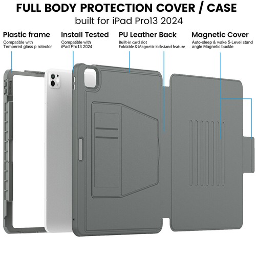 Leather Wallet Flip Card Stand Case Cover For Apple iPad Pro 13" Air 11"10th Gen - Picture 11 of 81