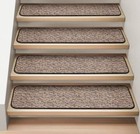 Set of 15 ATTACHABLE Carpet Stair Treads 8"x23.5" BLACK RIPPLE runner rugs