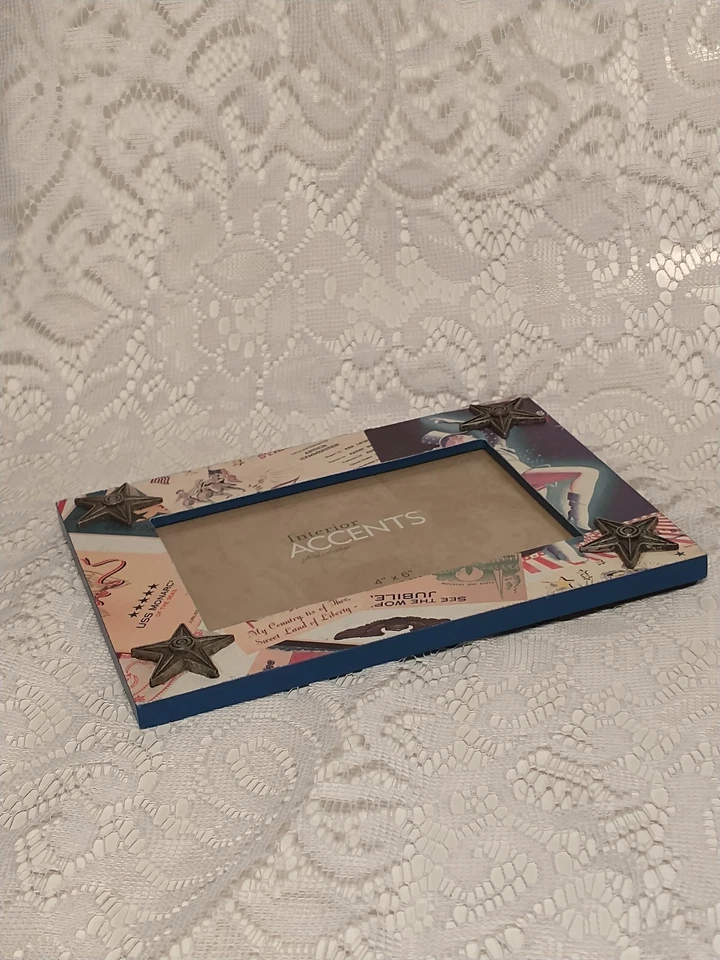 Patriotic Frame Interior Accents Jubilee Collection 4 x 6 picture Frame tblcw1 - Image 4 of 4