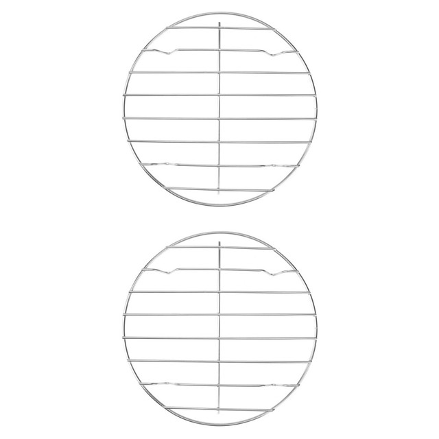 2 Pz Griglia Griglia Barbecue Acciaio Inox Rete Filo Circolare 2 Pz Griglia Griglia Barbecue Acciaio Inox Rete Filo Circolare