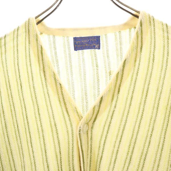 PENDLETON 60s vintage wool Striped Pattern Long sleeve V