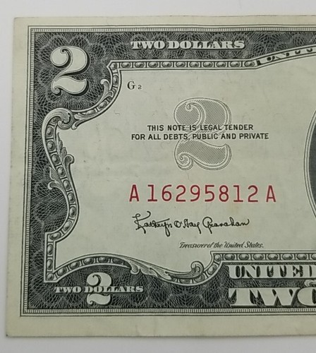 3 Note Lot $1 (1935D Silver Cert), $2 (1963A Red Seal) & $5 (1963 Red Seal) #792 - Picture 9 of 20