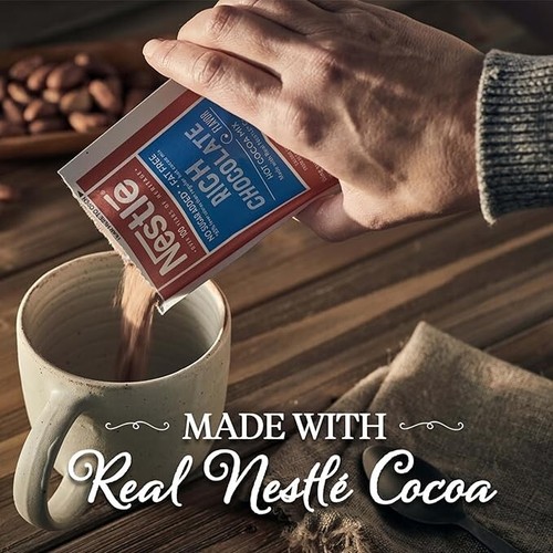 Hot Chocolate Packets, Hot Cocoa Mix, No Sugar Added and Fat Free, Bulk Pack, - Picture 4 of 5