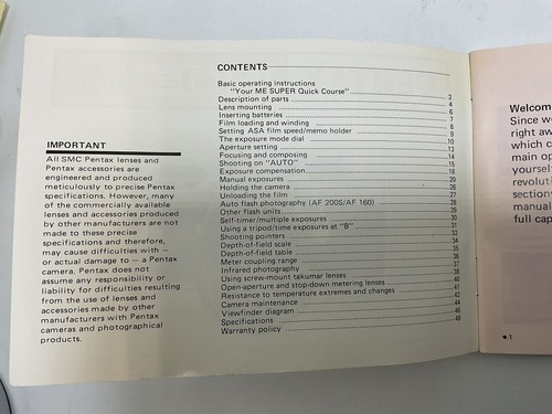 Pentax ME Super OEM Camera Manual GnuReads - Picture 3 of 12