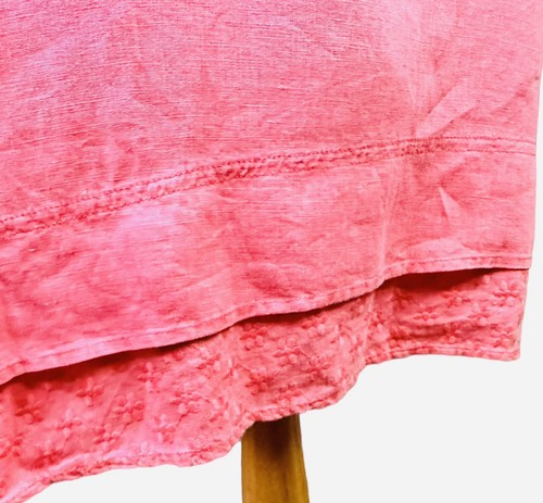 Malvin Ladies I Love Linen Pink Dress UK 10 Capped Sleeves Embroidered VGC - Picture 7 of 11