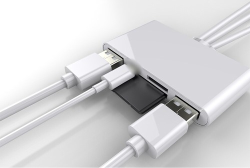 For IPhone/iPad 5 In 1 Memory Card Reader USB 3.0 OTG Adapter SD Card Reader - Photo 2/9