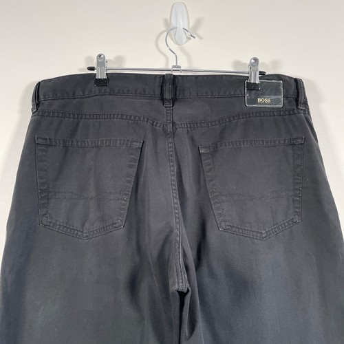 Hugo Boss Arkansas Trousers Chino Pants Mens W38 L32 Black 100% Cotton Straight - Picture 10 of 18