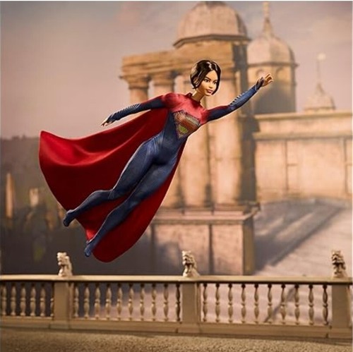 🔥 Supergirl Barbie Doll, Collectible Doll Flash Movie Wearing Red & Blue HKG13 - Bild 6 von 7