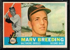 1960 TOPPS BASEBALL BALTIMORE ORIOLES MARV BREEDING #525 HIGH NUMBER CARD EX-MT