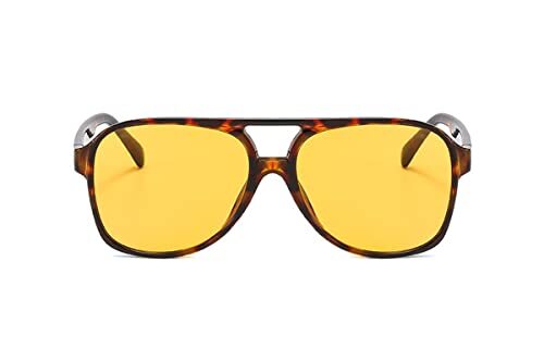 Retro Vintage 70s Sunglasses for Men Women Oversized Yellow