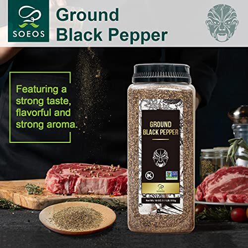 Soeos Table Ground Black Pepper, 18 oz (510g) Assorted Flavor Names , Sizes - Picture 11 of 23