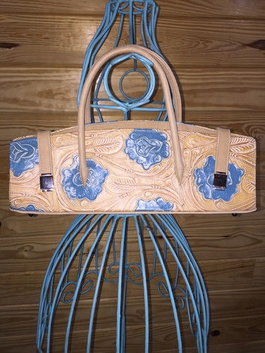 BB Simon Tooled Leather Handbag Purse Floral Desig