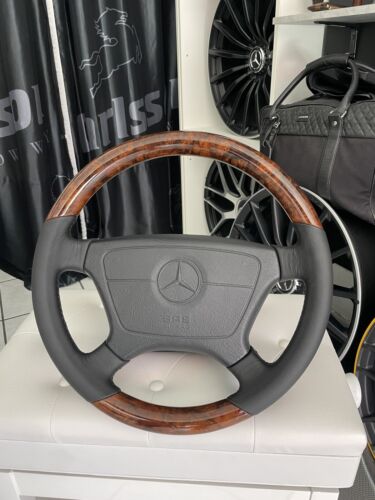Mercedes-Benz Holz Leder Lenkrad Wurzelnuss W124 R129 W140 W210 Holzlenkrad neu - Bild 6 von 17