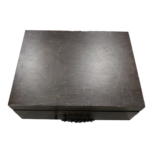 Caja de almacenamiento de cubiertos de madera de colección estuche con cajón ¡LEER!! - Imagen 2 de 9