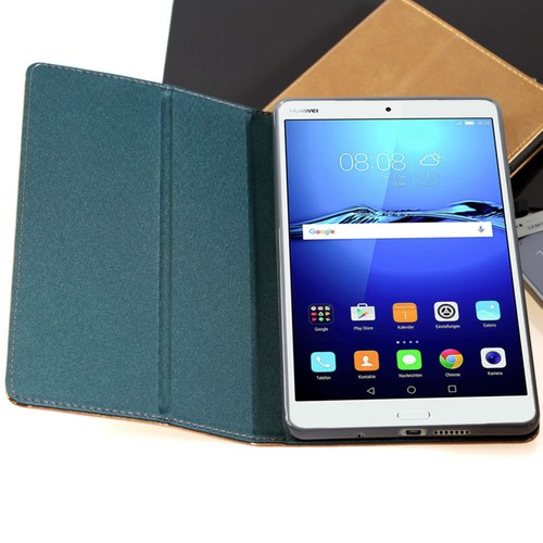 Premium Leder Cover für Samsung Galaxy - Huawei MediaPad Schutzhülle Tablet Case - Picture 3 of 12