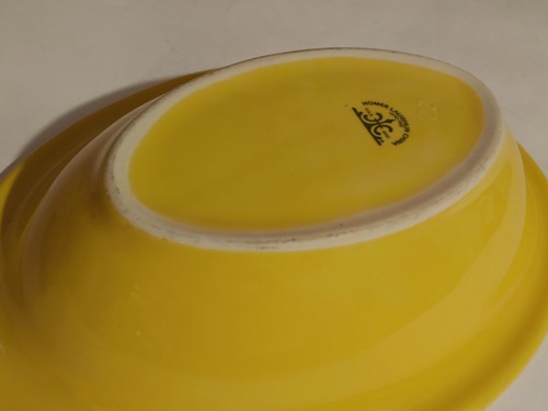 Homer Laughlin China - yellow - Oval 10" by 7 1/2" Serving Bowl Dish - vtg - Picture 6 of 7