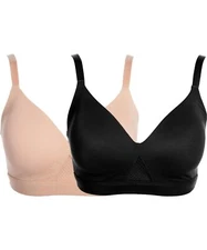 Rhonda Shear 2-pack Invisible Edge Shear Sculpt Bra Black/Sand Pink