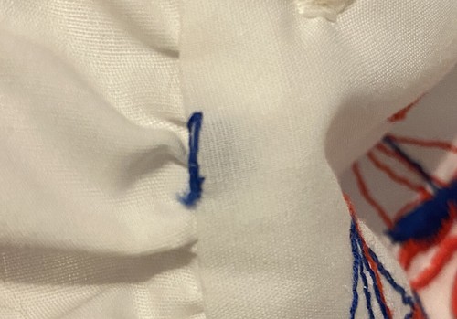 Vintage Baby Romper Sun Suit Nautical Small Embroidered Sailboats Ruffles - Picture 8 of 9