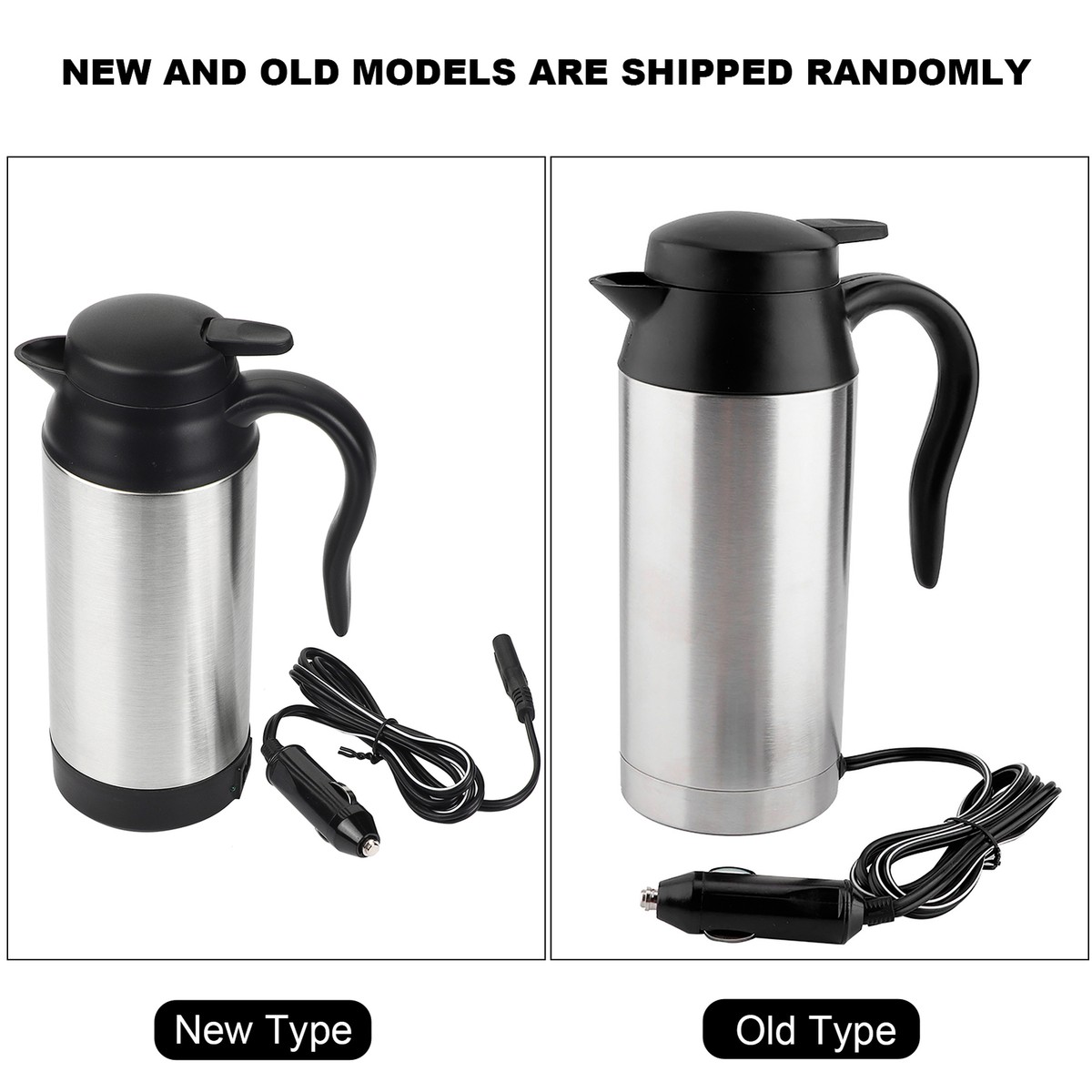 12V Car Kettle 750ML Stainless Steel Car Electric Kettle Travel Portable